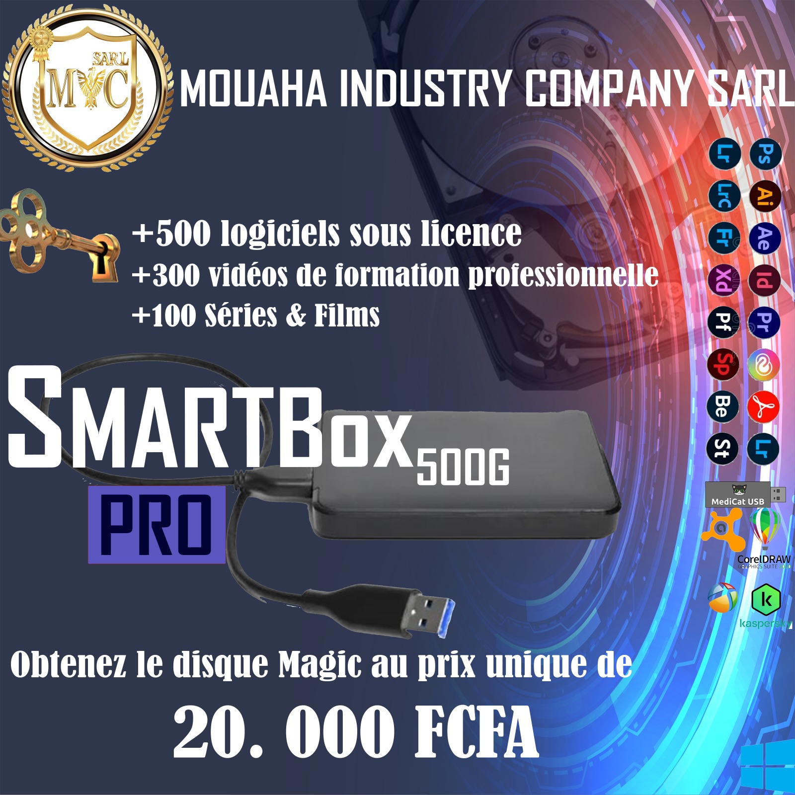 SmartBox Pro - Disque dur 500Go avec contenu numérique